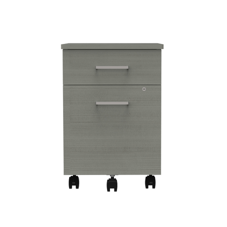 Linea Italia Metal Mobile File Cabinet, 17”W x 20”D x 24”H, Ash Laminate ZUD106